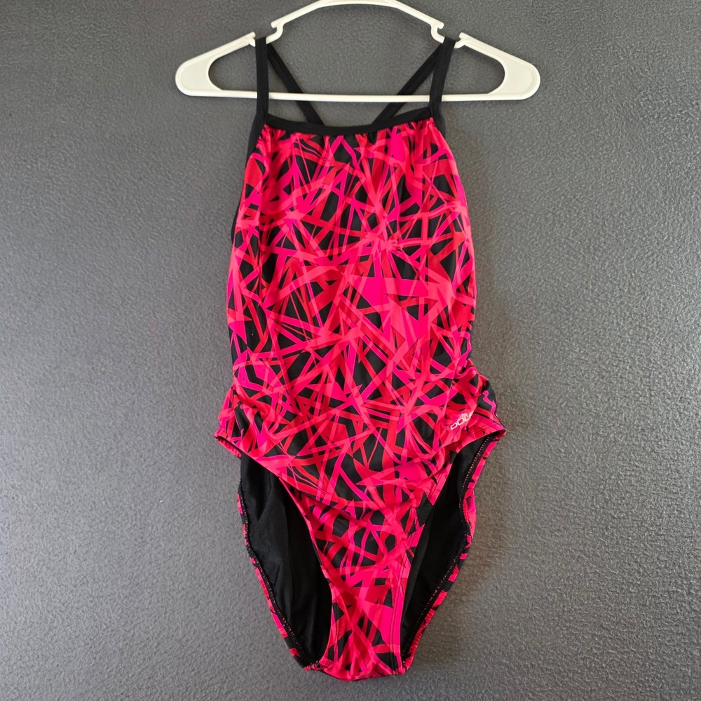 Dolfin Uglies Women Pink Black Geometric One Piece Swimsuit 34